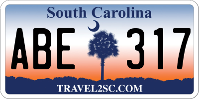 SC license plate ABE317