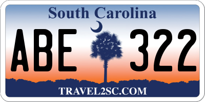SC license plate ABE322