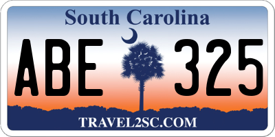 SC license plate ABE325