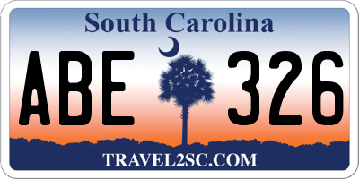 SC license plate ABE326