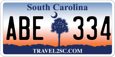 SC license plate ABE334