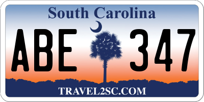 SC license plate ABE347
