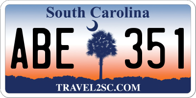 SC license plate ABE351
