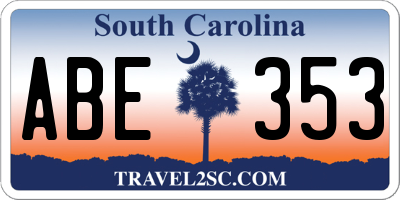 SC license plate ABE353