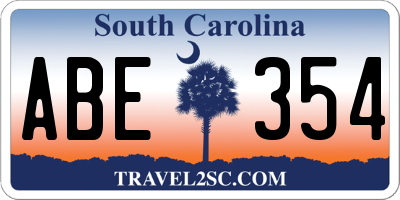 SC license plate ABE354