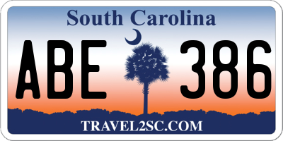 SC license plate ABE386