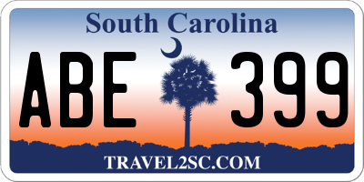SC license plate ABE399