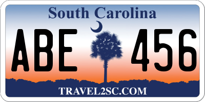 SC license plate ABE456