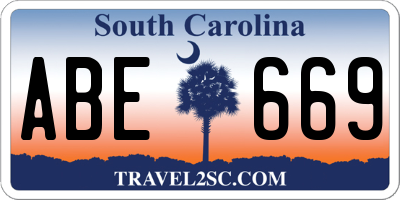 SC license plate ABE669