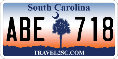 SC license plate ABE718
