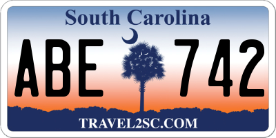 SC license plate ABE742