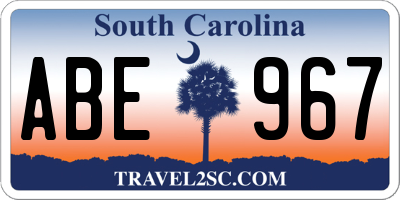 SC license plate ABE967