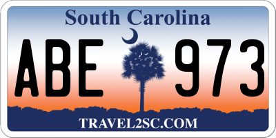 SC license plate ABE973
