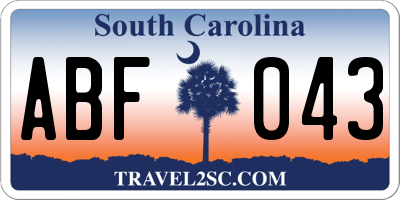SC license plate ABF043
