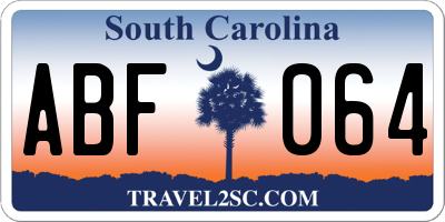 SC license plate ABF064