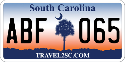 SC license plate ABF065