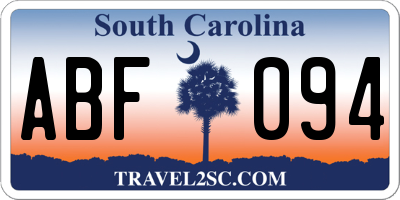 SC license plate ABF094