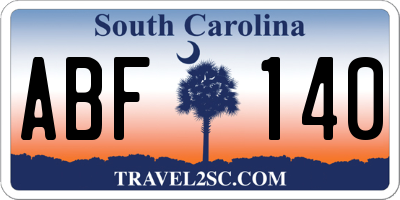 SC license plate ABF140