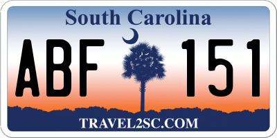 SC license plate ABF151