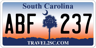 SC license plate ABF237
