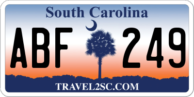 SC license plate ABF249