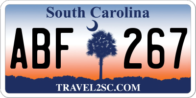 SC license plate ABF267