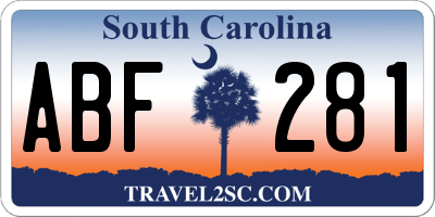 SC license plate ABF281