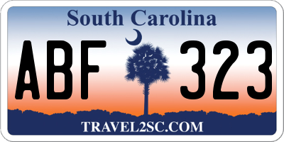 SC license plate ABF323