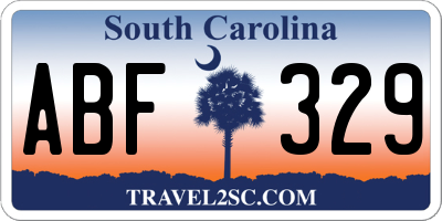 SC license plate ABF329