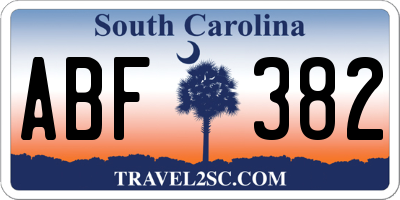 SC license plate ABF382
