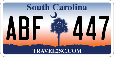 SC license plate ABF447