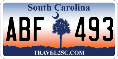 SC license plate ABF493