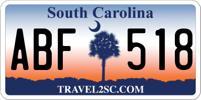 SC license plate ABF518
