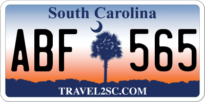 SC license plate ABF565