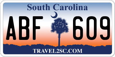 SC license plate ABF609