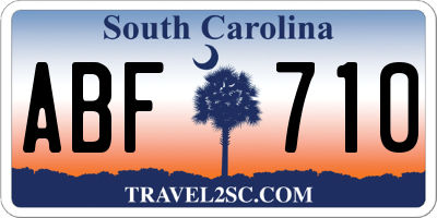 SC license plate ABF710