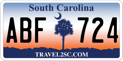 SC license plate ABF724