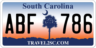 SC license plate ABF786