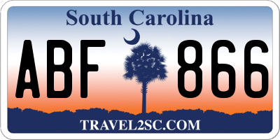 SC license plate ABF866