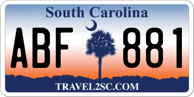 SC license plate ABF881