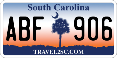 SC license plate ABF906