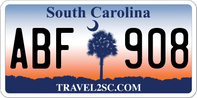 SC license plate ABF908
