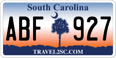 SC license plate ABF927