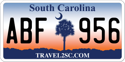 SC license plate ABF956