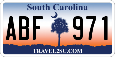 SC license plate ABF971