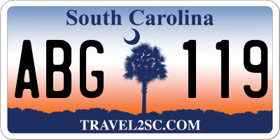SC license plate ABG119