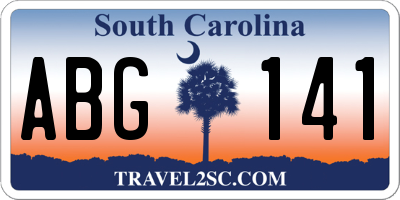 SC license plate ABG141
