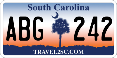 SC license plate ABG242