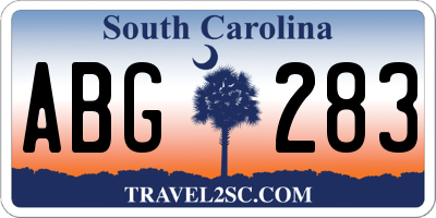 SC license plate ABG283
