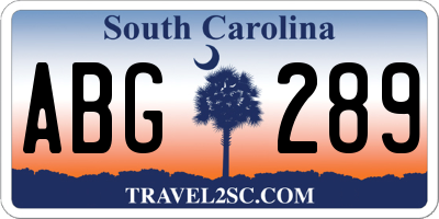 SC license plate ABG289